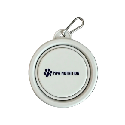 Paw Nutrition Collapsible Dog Bowl 16 ounces, white, clip on 