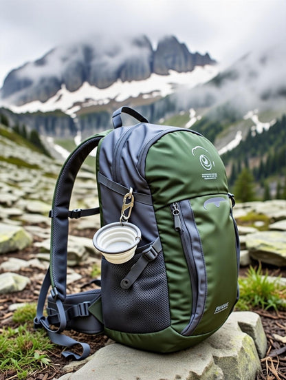 Paw Nutrition Collapsible Dog Bowl 16 ounces, white, clip on 