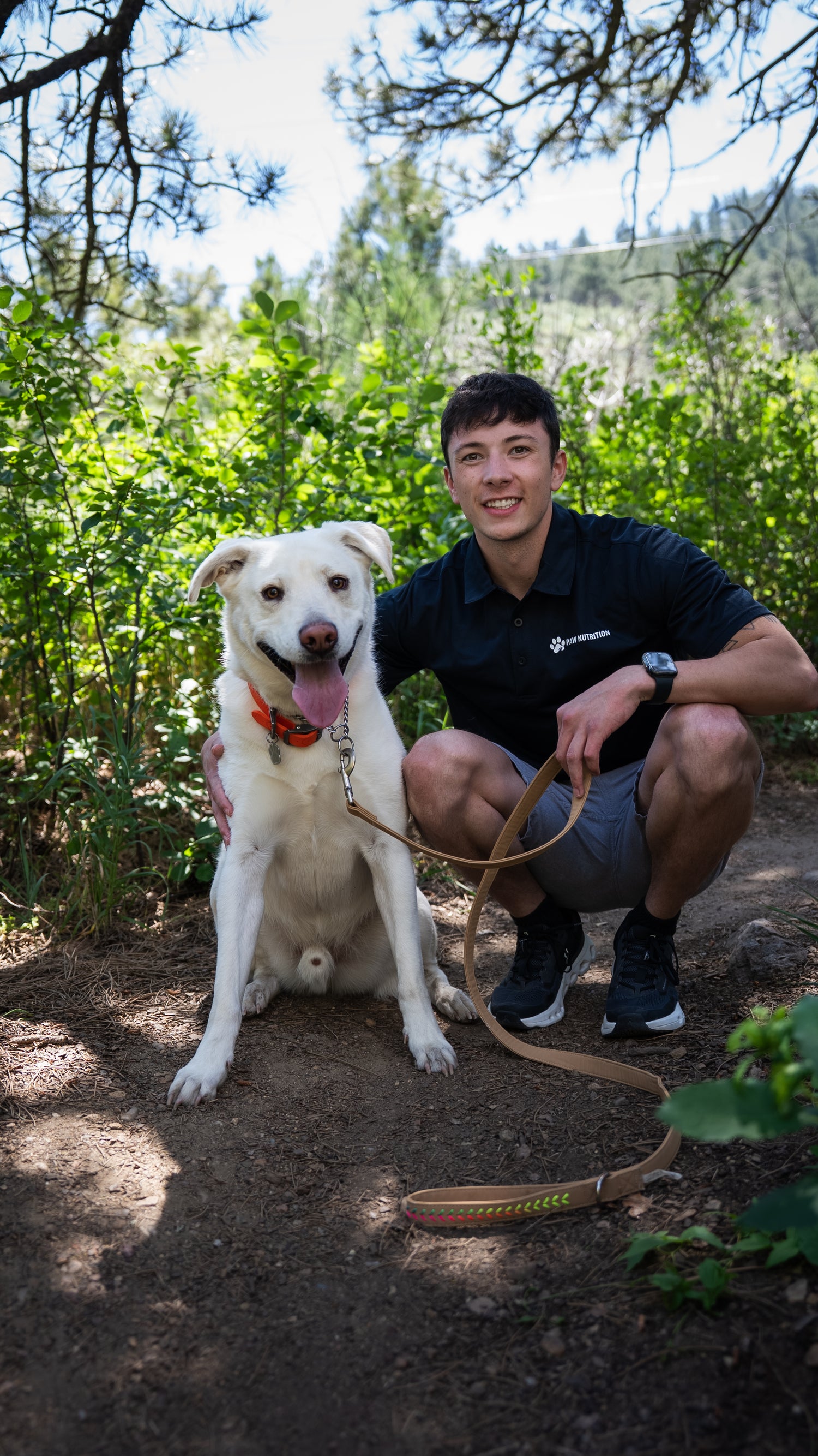 Steven McCool taking his dog on a walk 